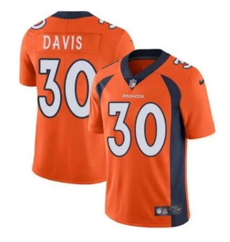 Men's Denver Broncos #30 Terrell Davis Orange Vapor Untouchable Limited Stitched Jersey Men's Denver Broncos #30 Terrell Davis Orange Vapor Untouchable Limited Stitched Jersey